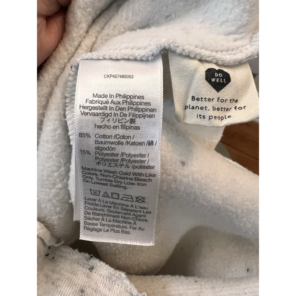Madewell MWL Gray Crop Long Sleeve Sweatshirt Organic Cotton Sweater Sz Small - Picture 8 of 8